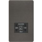 Knightsbridge  2-Gang Dual Voltage Shaver Socket 115 V / 230V Smoked Bronze with Black Inserts