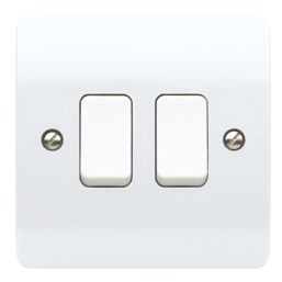 MK Logic Plus 10AX 2-Gang 2-Way Light Switch  White