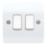 MK Logic Plus 10AX 2-Gang 2-Way Light Switch  White
