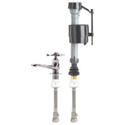 Fluidmaster Flexible Hose Connector 300mm with Isolating Valve 15mm x 1/2" x 300mm