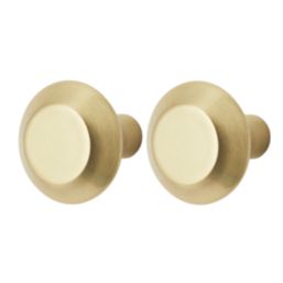 Essentials Nutmeg Prism Cabinet Knob Brushed Brass 32mm 2 Pieces