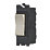 Contactum Decorative 10AX 2-Way Grid Retractive Switch Module 'Press' Off Centre Brushed Steel with Black Inserts