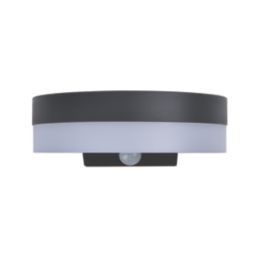 Lutec Runda Outdoor LED Solar Wall Light With PIR Sensor Dark Grey 1300lm