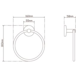 Ormara Towel Ring Polished Chrome
