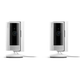 Ring  Mains-Powered White Wired 1080p Indoor Cylinder Smart Cameras (2nd Gen) 2 Pack