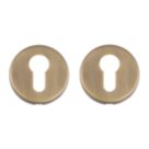 Eclipse  Fire Rated Euro Escutcheon (Pair) Antique Brass 52mm