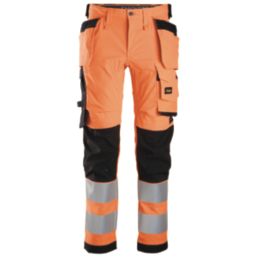 Snickers 6243 Hi-Vis Work Trousers Orange 41" W 32" L