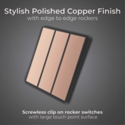 British General Evolve 20A 16AX 3-Gang 2-Way Light Switch  Copper