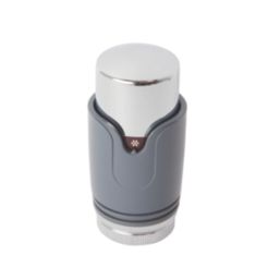 Flomasta  1/2" x 15mm Anthracite/Chrome Straight & L/S Modern Thermostatic Radiator Valve & Lockshield