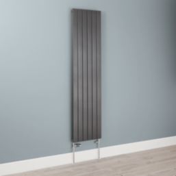 Flomasta  1/2" x 15mm Anthracite/Chrome Straight & L/S Modern Thermostatic Radiator Valve & Lockshield