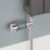 Flomasta  1/2" x 15mm Anthracite/Chrome Straight & L/S Modern Thermostatic Radiator Valve & Lockshield