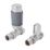 Flomasta  1/2" x 15mm Anthracite/Chrome Straight & L/S Modern Thermostatic Radiator Valve & Lockshield