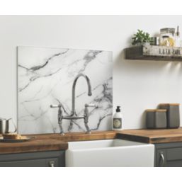 Splashback  Carrara Marble Self-Adhesive Splashback 600mm x 750mm x 6mm