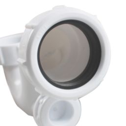 Flomasta  Shallow Round Bath P Trap White 40mm