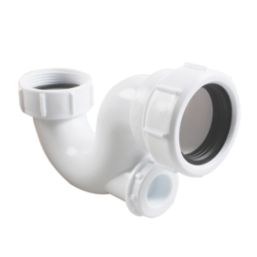 Flomasta  Shallow Round Bath P Trap White 40mm