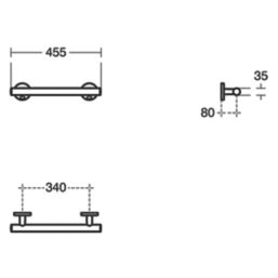 Ideal Standard Contemporary 21 Straight Doc M 45cm Grab Rail Chrome 340mm