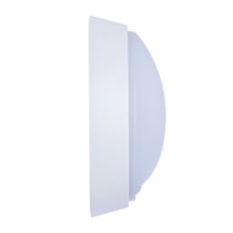 Luceco Eco Indoor & Outdoor Round LED Bulkhead With PIR Sensor Black/White 10W 700lm