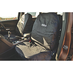 Hilka Pro-Craft Single Front Seat Cover 1350mm x 650mm Black 2 Pack