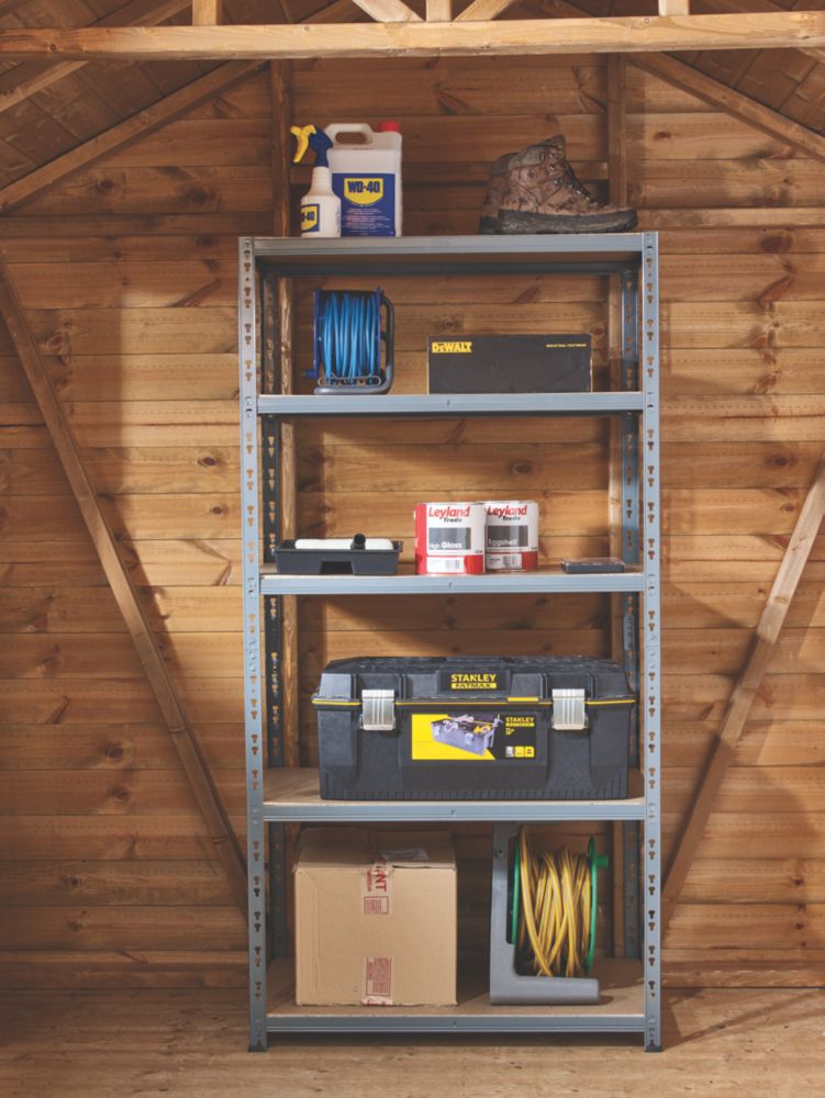 5Tier Steel Heavy Duty Shelving 900mm x 450mm x 1800mm Screwfix