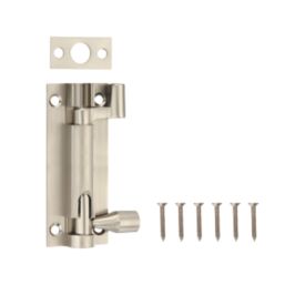 Smith & Locke Necked Door Bolt Satin Nickel 76mm