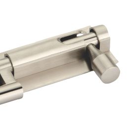 Smith & Locke Necked Door Bolt Satin Nickel 76mm