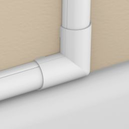 D-Line White Micro+ Trunking Flat Bends 20mm x 10mm 2 Pack