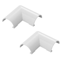 D-Line White Micro+ Trunking Flat Bends 20mm x 10mm 2 Pack
