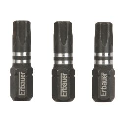 Erbauer  1/4" 25mm Hex Shank TX30 Impact Screwdriver Bits 3 Pack