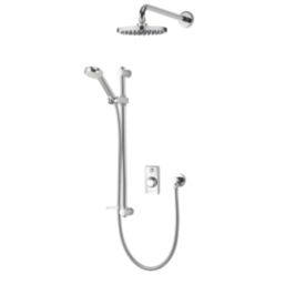 Aqualisa Visage Q Gravity-Pumped Rear-Fed Chrome Thermostatic Dual Outlet Concealed Smart Shower with Fixed Head