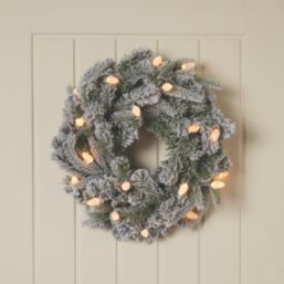 Octanis 500mm Indoor  Battery LED Pre Lit Artificial Christmas Wreath