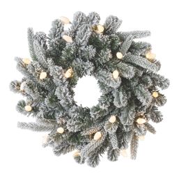 Octanis 500mm Indoor  Battery LED Pre Lit Artificial Christmas Wreath