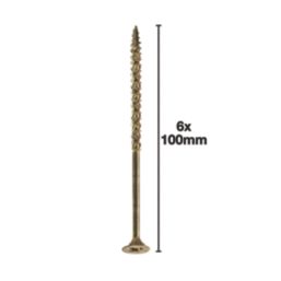 Goldscrew  PZ Double-Countersunk Thread Cutting Multipurpose Screws 6mm x 100mm 100 Pack