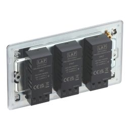 LAP  3-Gang 2-Way LED Dimmer Switch  Polished Chrome with Colour-Matched Inserts