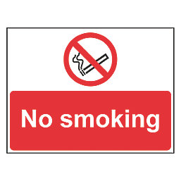 "No Smoking" Sign 450mm x 600mm