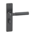 Urfic Windsor Fire Rated Lever on Backplate Bathroom Lock  Pair Black