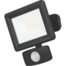 Luceco Essence Outdoor LED Floodlight with Ball Joint With PIR Sensor Black 10W 1050lm