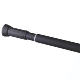 Straight Extendable Shower Curtain Rail Aluminium Black 700-1200mm