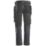 Snickers 6241 Stretch Trousers Grey/Black 35" W 30" L