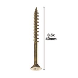 Goldscrew  PZ Double-Countersunk Thread Cutting Multipurpose Screws 3.5mm x 40mm 200 Pack