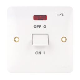 Hager Sollysta WMDP50N 50A 1-Gang 2P+E Control Switch White with LED