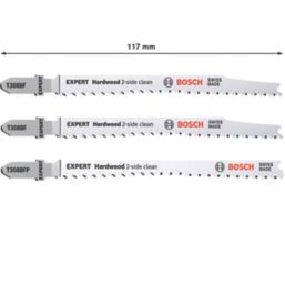 Bosch Expert T 308 Multi-Material Hardwood 2-Side Clean Jigsaw Blades 3 Pack