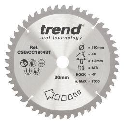 Trend CSB/CC19048T Wood Circular Saw Blade 190mm x 20mm 48T