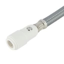 Flomasta Push-Fit Straight Flexible Compression Hose with Isolating Valve 15mm x 1/2" x 300mm