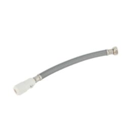 Flomasta Push-Fit Straight Flexible Compression Hose with Isolating Valve 15mm x 1/2" x 300mm