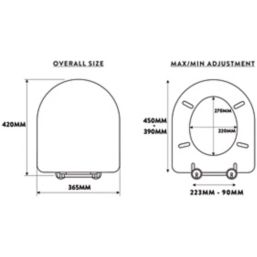 Croydex Eyre Soft-Close with Quick-Release Toilet Seat Thermoset Plastic White