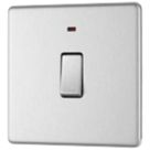 LAP  20A 1-Gang DP Boiler Switch Brushed Stainless Steel with LED