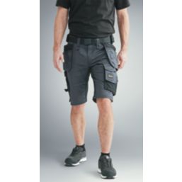 Snickers 6141 Stretch Work Shorts Grey / Black 33" W
