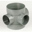 FloPlast  Solvent Weld 3-Boss Double Socket Short Pipe Grey 110mm