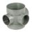 FloPlast  Solvent Weld 3-Boss Double Socket Short Pipe Grey 110mm