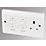 MK Logic Plus 45A 2-Gang DP Cooker Switch & 13A DP Switched Socket White